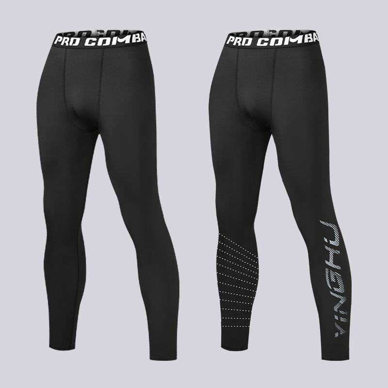 Black-lined long pants plus silk-printed long pants